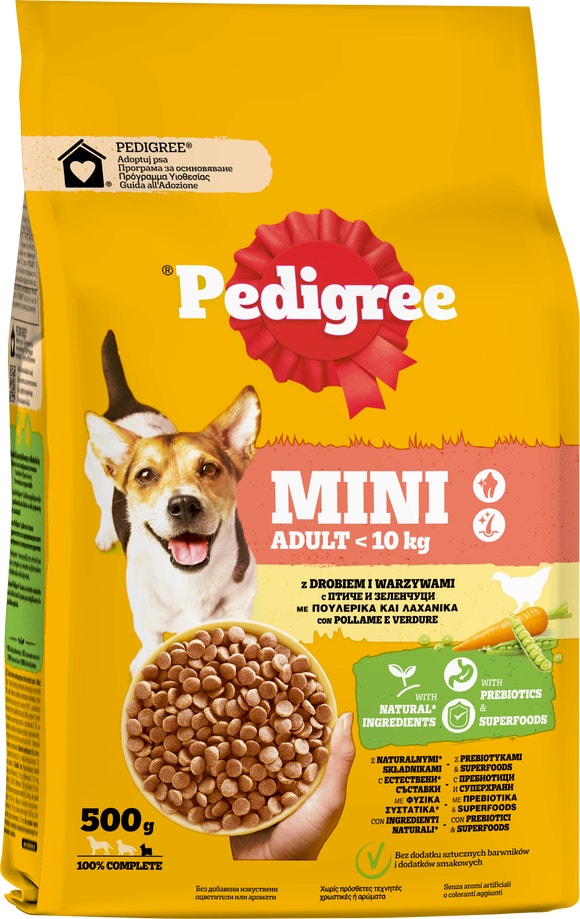 Pedigree® Small Adult Πλήρης Ξηρή Τροφή Σκύλου Πουλερικά και Λαχανικά 500g
