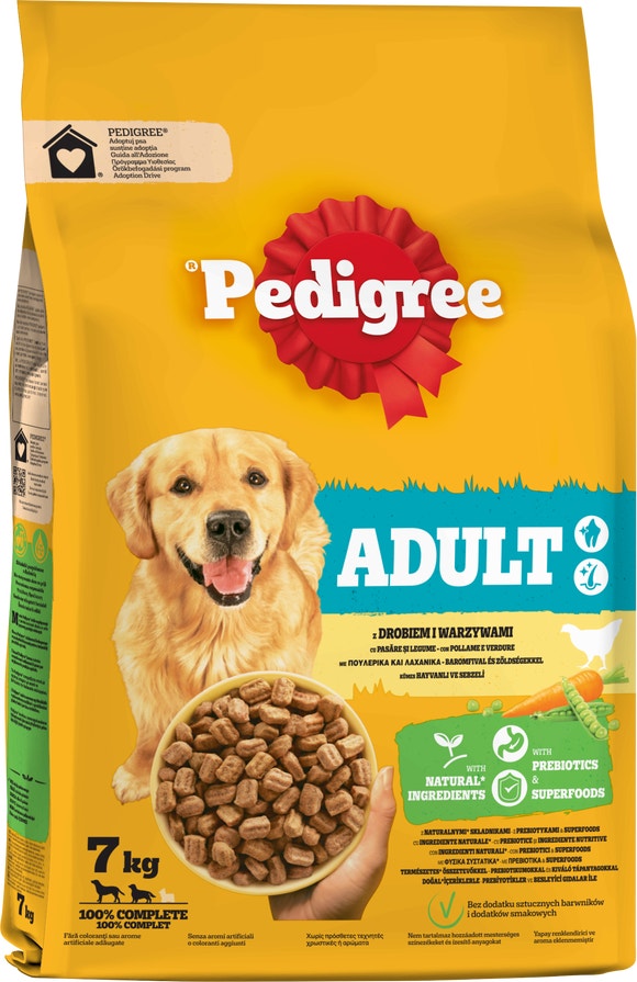 Pedigree® Πλήρης ξηρή τροφή για ενήλικους σκύλους Πουλερικά και Λαχανικά  7kg
